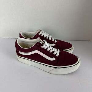 Vans Old Skool Platform Sneakers in Port Royale Burgundy/True White